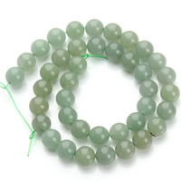 Zelená Aventurine Korálek, Kolo, přírodní, různé velikosti pro výběr, Otvor:Cca 1mm, Prodáno za Cca 15.5 inch Strand