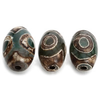 Naturlige tibetanske Agate Dzi Beads, Tibetansk agat, Drum, forskellig størrelse for valg, Hole:Ca. 2mm, Solgt af Bag