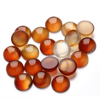 lace agaat Cabochon, Rond plat, platte achterkant, roodachtig oranje, 12mm, 20pC's/Bag, Verkocht door Bag