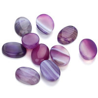 agate lace cabochon, ovale plat, normes différentes pour le choix & dos plat, violet, 20PC/sac, Vendu par sac