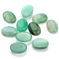 agate lace cabochon, ovale plat, normes différentes pour le choix & dos plat, vert, 20PC/sac, Vendu par sac