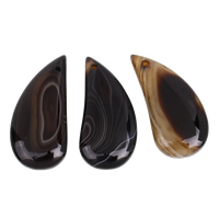 Pendentif Agate dentelle, agate lace, couleur de café, 19x42x6mm-20x43x6mm, Trou:Environ 1mm, 5PC/sac, Vendu par sac