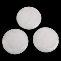 Jade Balta Rutuliukas, Butas Round, 50x6mm-50x7mm, Skylė:Apytiksliai 1-1.5mm, 5kompiuteriai/Krepšys, Pardavė Krepšys