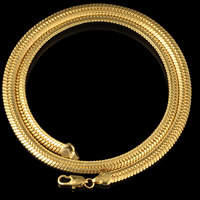 Brass αλυσίδα κολιέ, Ορείχαλκος, 18K επίχρυσες, ψαροκόκκαλο αλυσίδα & για τον άνθρωπο, μόλυβδο \x26amp; κάδμιο ελεύθεροι, 6mm, Sold Per Περίπου 23.5 inch Strand