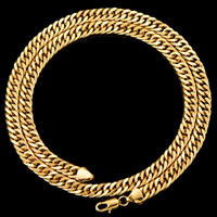 Brass Chain Necklace 18K gold plated curb chain & for woman lead & cadmium free 7.5mm Sold Per Approx 23.5 Inch Strand