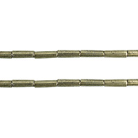 Golden Pyriet Kraal, Kolom, natuurlijk, verschillende grootte voor keus, Gat:Ca 0.8mm, Lengte Ca 15.5 inch, Verkocht door Lot