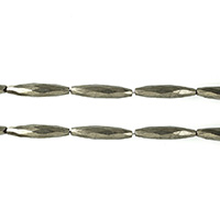 Golden Pyrit Korálek, Oválný, přírodní, tváří, 30x7x7mm, Otvor:Cca 1.2mm, Délka Cca 15.5 inch, 3přediva/Lot, Cca 13PC/Strand, Prodáno By Lot