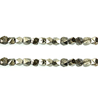 Golden Pyrite Bead, naturlig, forskellig størrelse for valg & facetteret, Hole:Ca. 0.8mm, Længde Ca. 15.5 inch, Solgt af Lot