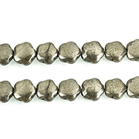 Golden Pyrite Bead, Flower, naturlig, 12x12x5mm, Hole:Ca. 1.1mm, Længde Ca. 15.5 inch, 3Strands/Lot, Ca. 34pc'er/Strand, Solgt af Lot