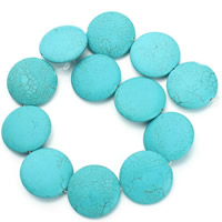 Turquoise Beads Flat Round blue Approx 1.5mm Approx Sold Per Approx 15.5 Inch Strand