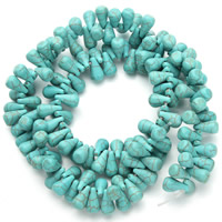 Syntetický Turquoise Korálek, Slza, modrý, 6x11mm, Otvor:Cca 1.5mm, Cca 100PC/Strand, Prodáno za Cca 15.5 inch Strand