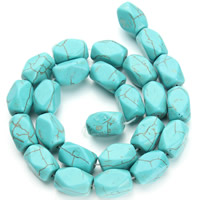 Syntetický Turquoise Korálek, Kroutit, modrý, 13x16mm, Otvor:Cca 1.5mm, Cca 25PC/Strand, Prodáno za Cca 15.5 inch Strand