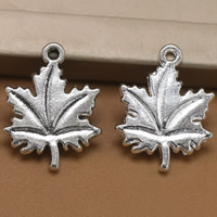 Cink ötvözet Leaf Medálok, Juharlevél, galvanizált, több színt a választás, ólom és kadmium mentes, 20x15mm, Lyuk:Kb 1.5mm, 100PC-k/Bag, Által értékesített Bag