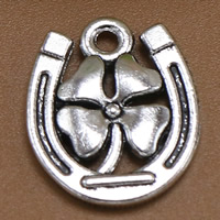 Pendentifs fleurs en alliage de zinc, Plaqué de couleur d'argent, sans plomb et cadmium, 18x15mm, Trou:Environ 1.5mm, 100PC/sac, Vendu par sac