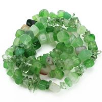 Natural Green Agaat kralen, Groene Agaat, Nuggets, 8-12mm, Gat:Ca 1.5mm, Ca 76pC's/Strand, Per verkocht Ca 31 inch Strand