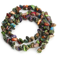 Indruk Jasper Kraal, Nuggets, gemengde kleuren, 8-12mm, Gat:Ca 1.5mm, Ca 36pC's/Strand, Per verkocht Ca 15.5 inch Strand