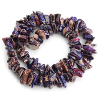 Impression Jasper Bead, Nuggets, lilla, 8-15mm, Hole:Ca. 1.5mm, Ca. 36pc'er/Strand, Solgt Per Ca. 15.5 inch Strand