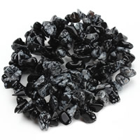 Sneeuwvlok Obsidiaan Beads, Nuggets, 8-12mm, Gat:Ca 1.5mm, Ca 76pC's/Strand, Per verkocht Ca 31 inch Strand