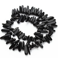 Perline naturali in agata nero, Pepite, 8-25mm, Foro:Appross. 1.5mm, Appross. 36PC/filo, Venduto per Appross. 15.5 pollice filo