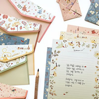 Papier Stationery Envelope Set, oorbel & halsketting, gemengde kleuren, 165x82mm, 48x210mm, Verkocht door Stel