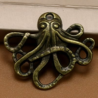 Zinklegering Animal Hangers, Zinc Alloy, Octopus, antiek brons plated, lood en cadmium vrij, 23x21mm, Gat:Ca 1.5mm, 100pC's/Bag, Verkocht door Bag