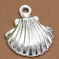 Zinklegering Hangers, Zinc Alloy, Schelp, silver plated, lood en cadmium vrij, 18x15mm, Gat:Ca 1.5mm, 100pC's/Bag, Verkocht door Bag