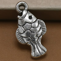 Zinc Alloy Animal Pendants Fish antique silver color plated lead & cadmium free Approx 1.5mm Sold By Bag