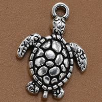 Zinc Alloy Animal Pendler, Turtle, antik sølv farve forgyldt, bly & cadmium fri, 23x16mm, Hole:Ca. 1.5mm, 100pc'er/Bag, Solgt af Bag