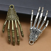 Zinklegierung Hand Anhänger, Klaue, plattiert, keine, frei von Blei & Kadmium, 42x20mm, Bohrung:ca. 1.5mm, 100PCs/Tasche, verkauft von Tasche