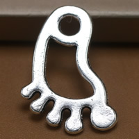 Zinc Alloy Pendler, Foot, antik sølv farve forgyldt, bly & cadmium fri, 22.5x16mm, Hole:Ca. 1.5mm, 100pc'er/Bag, Solgt af Bag