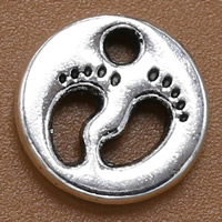 Zinc Alloy Pendler, Foot, antik sølv farve forgyldt, bly & cadmium fri, 11x3mm, Hole:Ca. 1.5mm, 100pc'er/Bag, Solgt af Bag