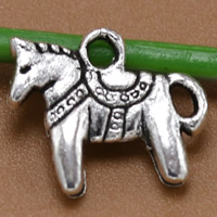 Zinc Alloy Animal Pendler, Hest, antik sølv farve forgyldt, bly & cadmium fri, 15x13mm, Hole:Ca. 2mm, 100pc'er/Bag, Solgt af Bag