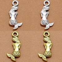 Tegn Shaped Zinc Alloy Pendler, Mermaid, forgyldt, flere farver til valg, bly & cadmium fri, 20x9mm, Hole:Ca. 2mm, 100pc'er/Bag, Solgt af Bag