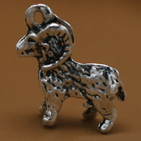 Pendentifs animaux en alliage de zinc, mouton, Plaqué de couleur d'argent, sans plomb et cadmium, 19x19mm, Trou:Environ 2mm, 100PC/sac, Vendu par sac