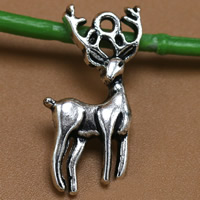 Zinc Alloy Animal Pendler, Deer, antik sølv farve forgyldt, bly & cadmium fri, 27x13mm, Hole:Ca. 2mm, 100pc'er/Bag, Solgt af Bag