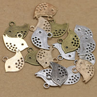 In lega di zinco animali pendenti, lega in zinco, Uccello, placcato, nessuno, 16x13mm, Foro:Appross. 2mm, 100PC/borsa, Venduto da borsa