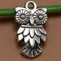 Zink Alloy Animal Hängen, Owl, antik silver pläterad, 20x11mm, Hål:Ca 2mm, 100PC/Bag, Säljs av Bag