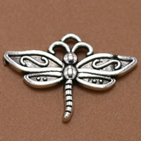 Sinc Alloy Pendants Ainmhithe, Dragonfly, dath airgid antique plátáilte, 16x23mm, Poll:Thart 2mm, 100ríomhairí pearsanta/Mála, Díolta De réir Mála