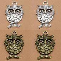 Zinc Alloy vedhæng Rhinestone Setting, Owl, forgyldt, flere farver til valg, 34x22mm, Hole:Ca. 2mm, Indvendig diameter:Ca. 1mm, 100pc'er/Bag, Solgt af Bag