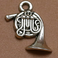 Instrument de musique en forme de pendentifs en alliage de Zinc, Haut-parleur, Plaqué de couleur d'argent, sans plomb et cadmium, 16x10mm, Trou:Environ 1.5mm, 100PC/sac, Vendu par sac