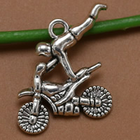 Køretøj Shaped Zinc Alloy Pendler, Motorcykel, antik sølv farve forgyldt, bly & cadmium fri, 31x23mm, Hole:Ca. 1.5mm, 100pc'er/Bag, Solgt af Bag