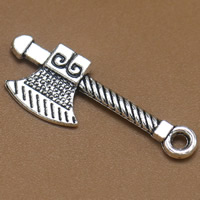 Zinc Alloy Tool Pendler, Axe, antik sølv farve forgyldt, bly & cadmium fri, 27x10mm, Hole:Ca. 1.5mm, 100pc'er/Bag, Solgt af Bag