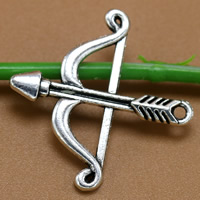 Zinc Alloy Tool Pendler, Pil, antik sølv farve forgyldt, bly & cadmium fri, 25x25mm, Hole:Ca. 1.5mm, 100pc'er/Bag, Solgt af Bag