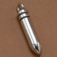 Zink-Aluminium-Anhänger, Zinklegierung, Kugel, antik silberfarben plattiert, frei von Blei & Kadmium, 24x5mm, Bohrung:ca. 1.5mm, 100PCs/Tasche, verkauft von Tasche