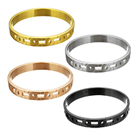 Bracelet en acier inoxydable, Placage, pour femme & creux, plus de couleurs à choisir, 10x2.50mm, Diamètre intérieur:Environ 61.5x52mm, Longueur Environ 8 pouce, Vendu par PC