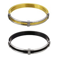 Roestvrij staal armbanden, plated, voor vrouw & two tone, meer kleuren voor de keuze, 10x4mm, 8x3mm, Binnendiameter:Ca 62x53mm, Lengte Ca 8 inch, Verkocht door PC