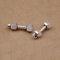 Zinc Alloy Pendler, Barbell, antik sølv farve forgyldt, bly & cadmium fri, 20x6mm, Hole:Ca. 1-1.5mm, 100pc'er/Bag, Solgt af Bag