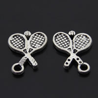 Zinc Alloy Pendants Tennis Racket antique silver color plated lead & cadmium free Approx 1-1.5mm Sold By Bag