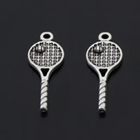 Zinc Alloy Pendler, Tennis Racket, antik sølv farve forgyldt, bly & cadmium fri, 10x29mm, Hole:Ca. 1-1.5mm, 150pc'er/Bag, Solgt af Bag