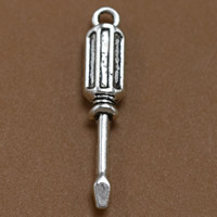 Zinc Alloy Tool Pendler, antik sølv farve forgyldt, bly & cadmium fri, 31x6mm, Hole:Ca. 1.5mm, 100pc'er/Bag, Solgt af Bag